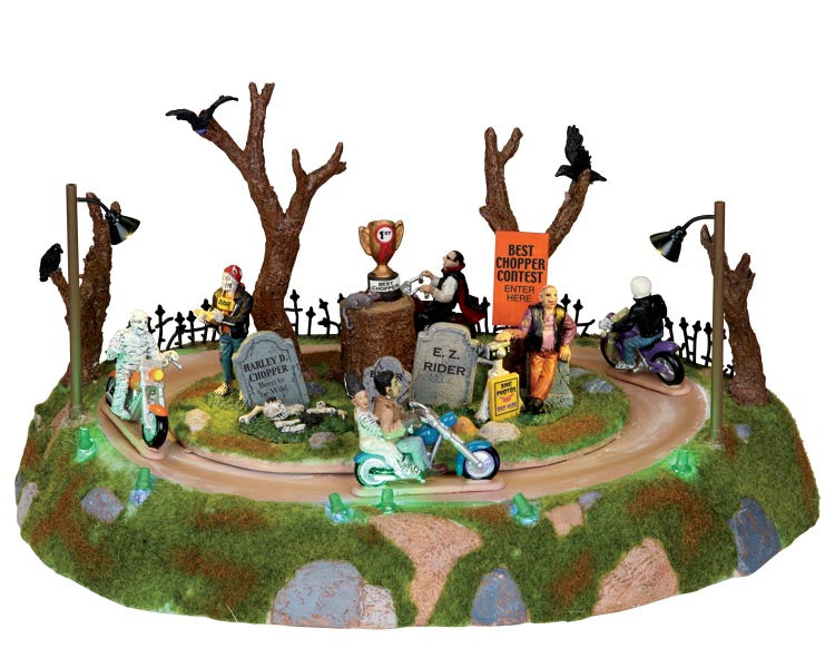halloween town monsters Monster Motorcycle Rally 04173 | Retired Lemax Spooky Town