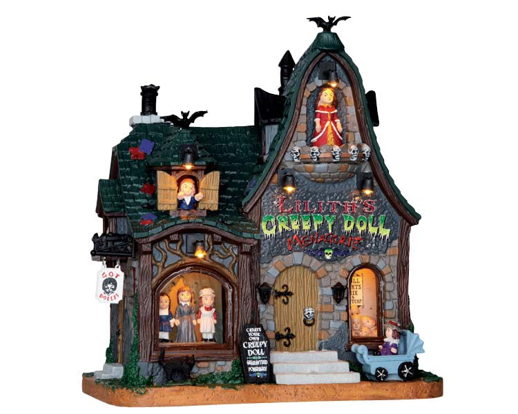 Creepy Doll Shop 65071 Retired Lemax Spooky Town Eerie Emporium