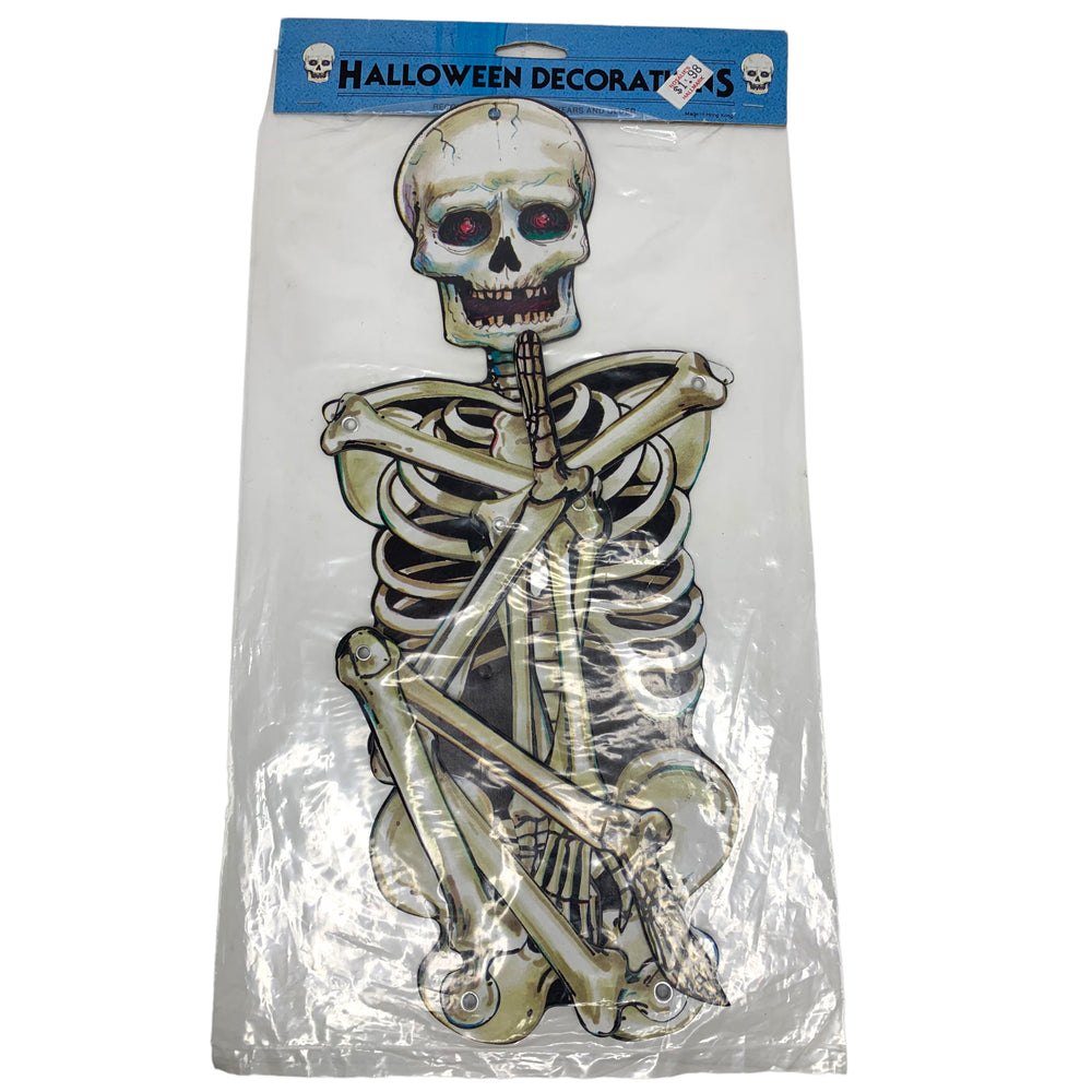 Vintage Halloween Jointed Skeleton Die Cut in Package