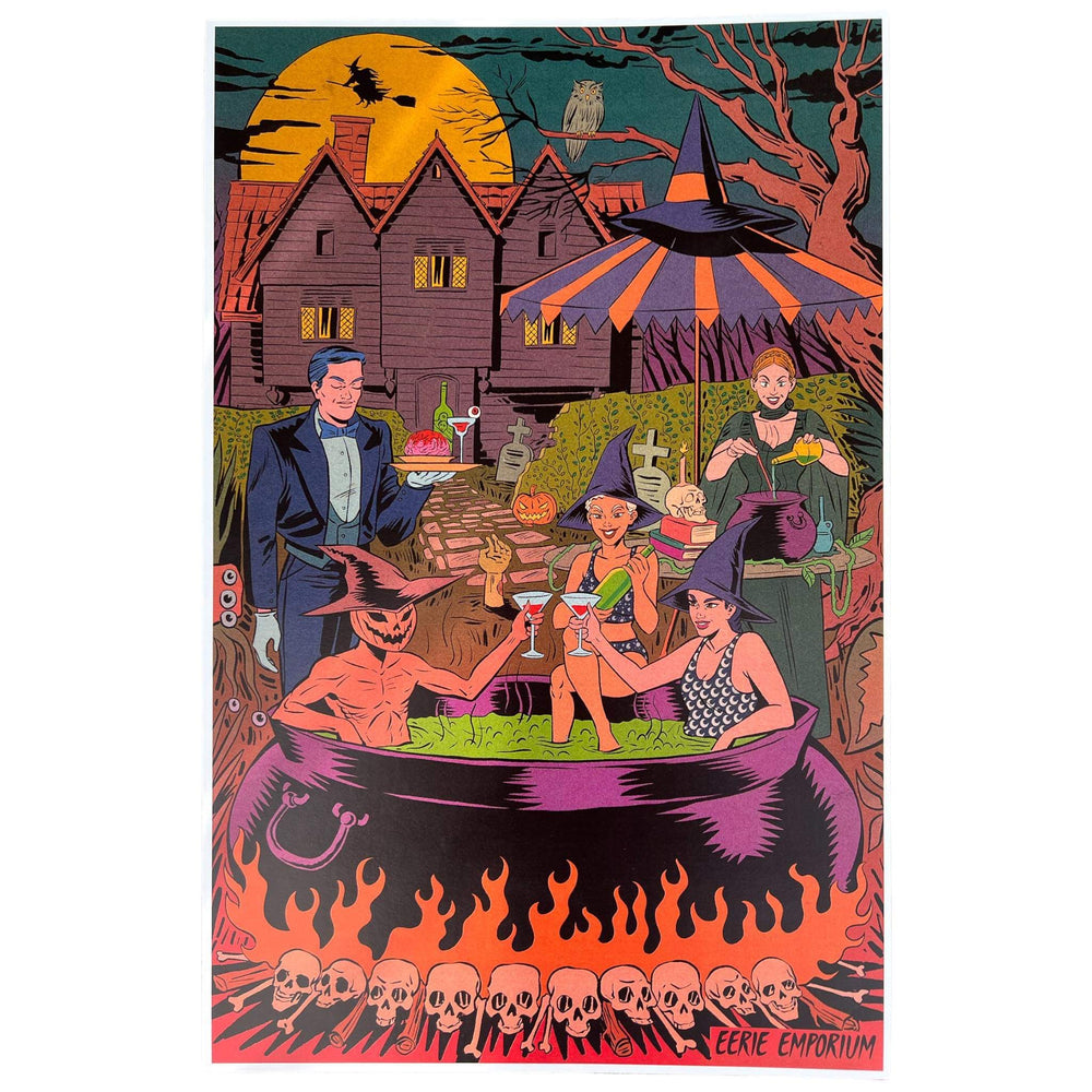 Fire Burn And Cauldron Bubble art print from Eerie Emporium.