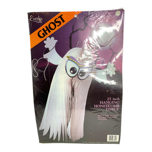 Vintage Halloween Eureka Honeycomb 25" Ghost Die Cut in Package