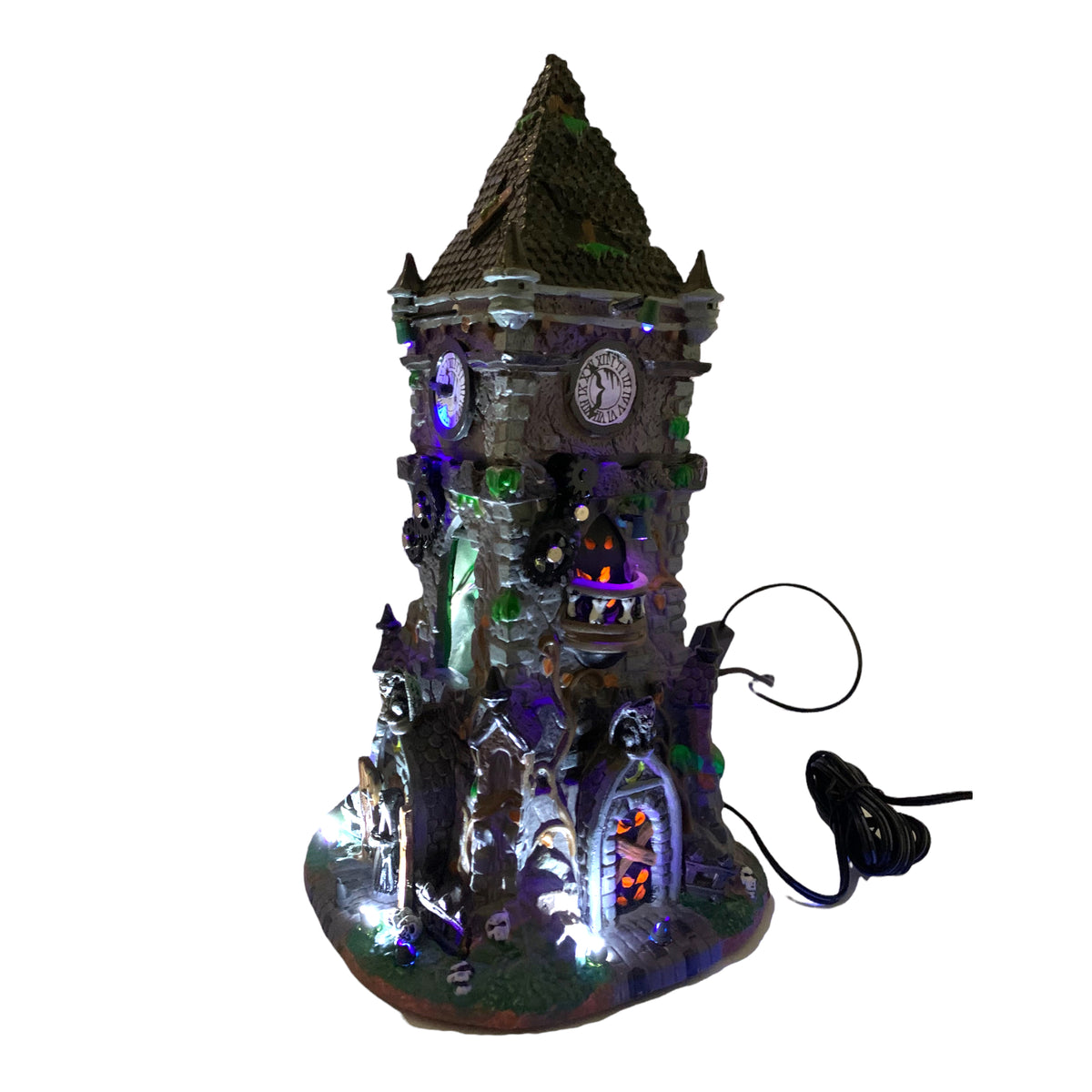 Haunted Clock Tower 35531 | Retired Lemax Spooky Town | Eerie Emporium