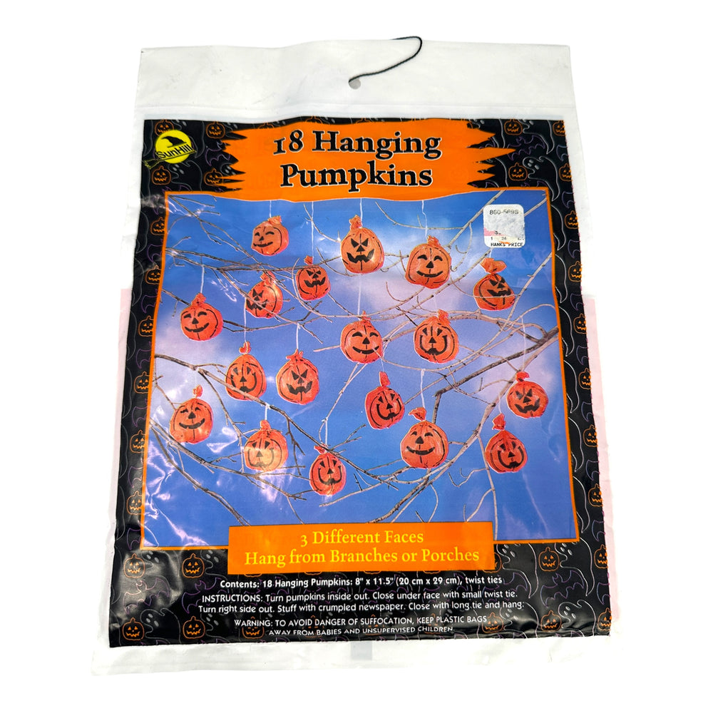 Vintage Halloween Sun Hill Industries Hanging Pumpkins Leaf Bags at Eerie Emporium.