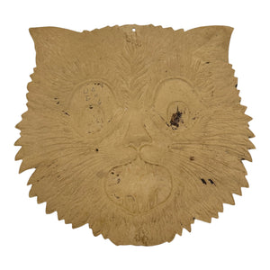 1920s-1930s Antique Halloween German Heavily Embossed Black Cat Face Die Cut at Eerie Emporium. 12
