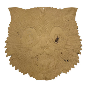 1920s-1930s Antique Halloween German Heavily Embossed Black Cat Face Die Cut at Eerie Emporium. 13
