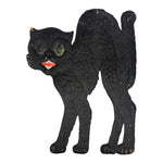 1920s-1930s German Heavily Embossed Arched-Back Black Cat Die Cut ~ Large 15.5" at Eerie Emporium.