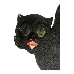 1920s-1930s German Heavily Embossed Arched-Back Black Cat Die Cut ~ Large 15.5" at Eerie Emporium. 6
