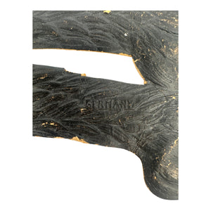 1920s-1930s German Heavily Embossed Arched-Back Black Cat Die Cut ~ Large 15.5" at Eerie Emporium. 7