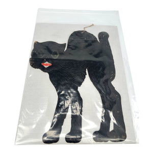 1920s-1930s German Heavily Embossed Arched-Back Black Cat Die Cut ~ Large 15.5" at Eerie Emporium. 8