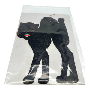 1920s-1930s German Heavily Embossed Arched-Back Black Cat Die Cut ~ Large 15.5" at Eerie Emporium. 9