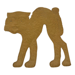 1920s-1930s German Heavily Embossed Arched-Back Black Cat Die Cut ~ Medium/Large 11" at Eerie Emporium. 10