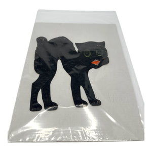 1920s-1930s German Heavily Embossed Arched-Back Black Cat Die Cut ~ Medium/Large 11" at Eerie Emporium. 6