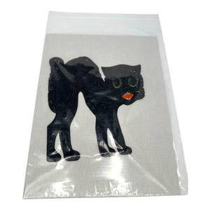 1920s-1930s German Heavily Embossed Arched-Back Black Cat Die Cut ~ Medium/Large 11" at Eerie Emporium. 7