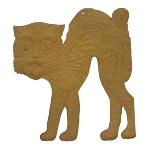 1920s-1930s German Heavily Embossed Arched-Back Black Cat Die Cut ~ Medium/Large 11" at Eerie Emporium. 9