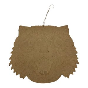 1920s Antique Halloween German Heavily Embossed Black Cat Face Die Cut at Eerie Emporium. 9