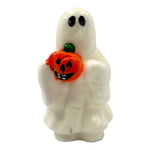Vintage Halloween Ghost Holding Jack O Lantern Candle at Eerie Emporium.