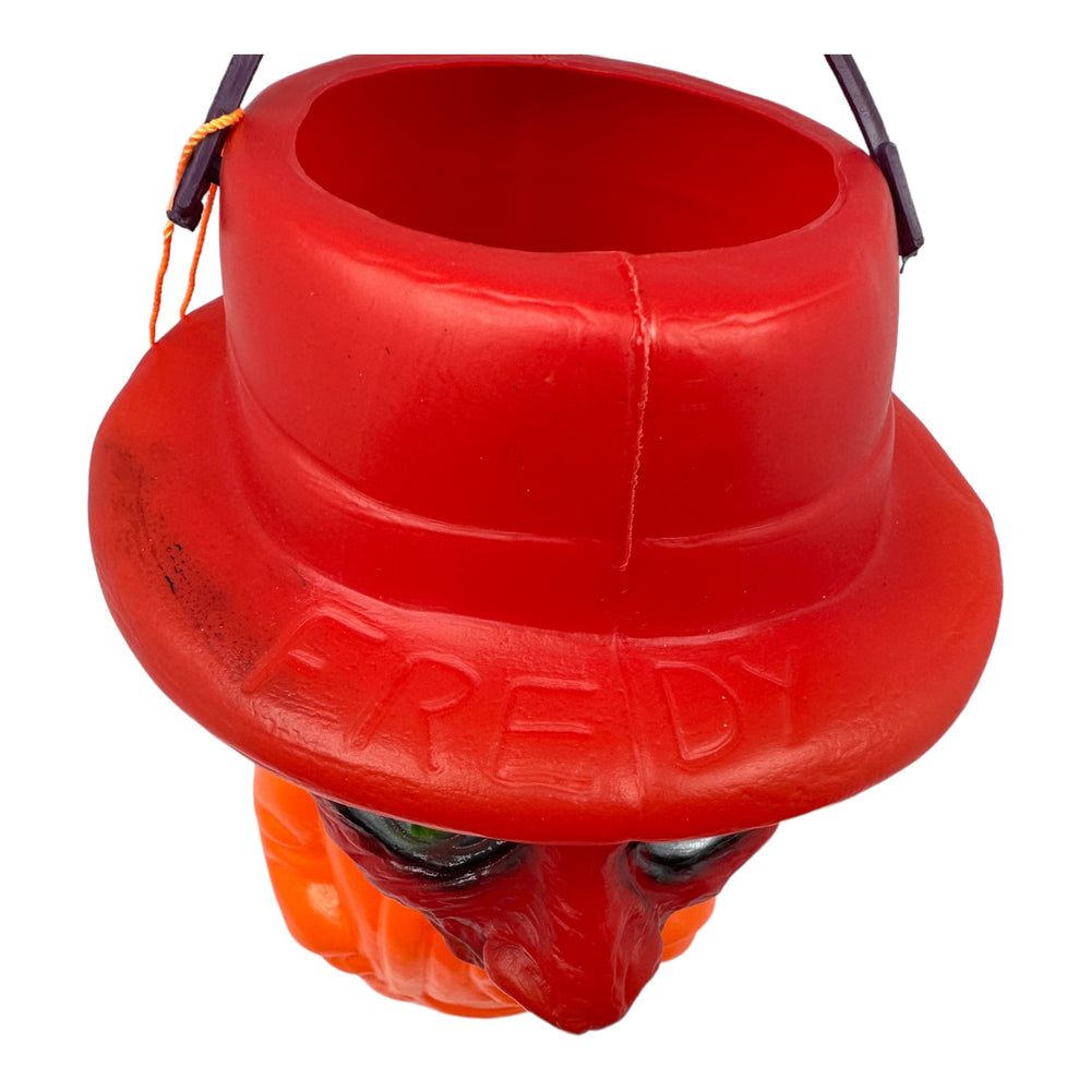 Vintage Halloween Freddy Krueger Bootleg Blow Mold Trick or Treat Bucket at Eerie Emporium.