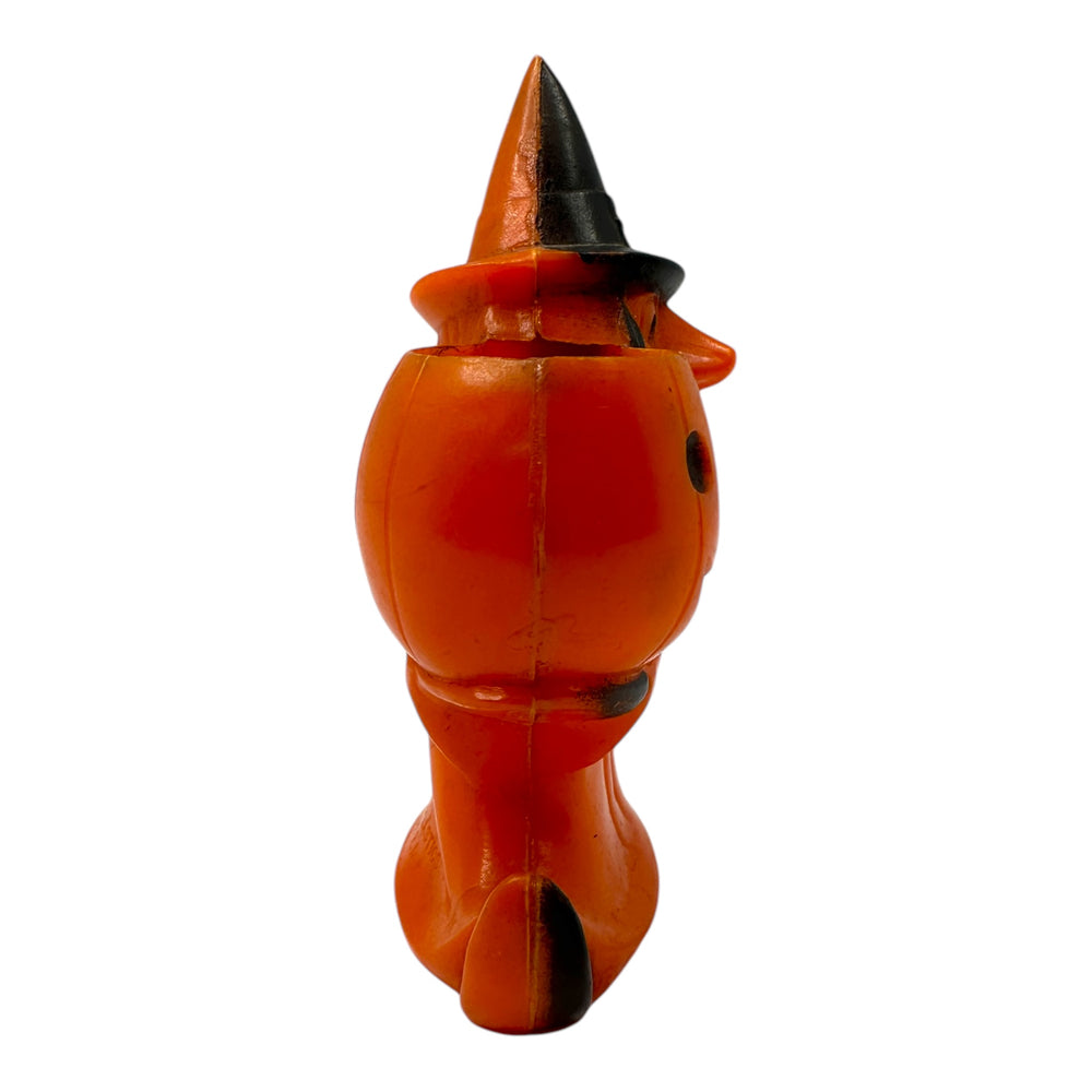 Vintage Halloween Hard Plastic Rosbro Witch With Jack O' Lantern Candy Container at Eerie Emporium.