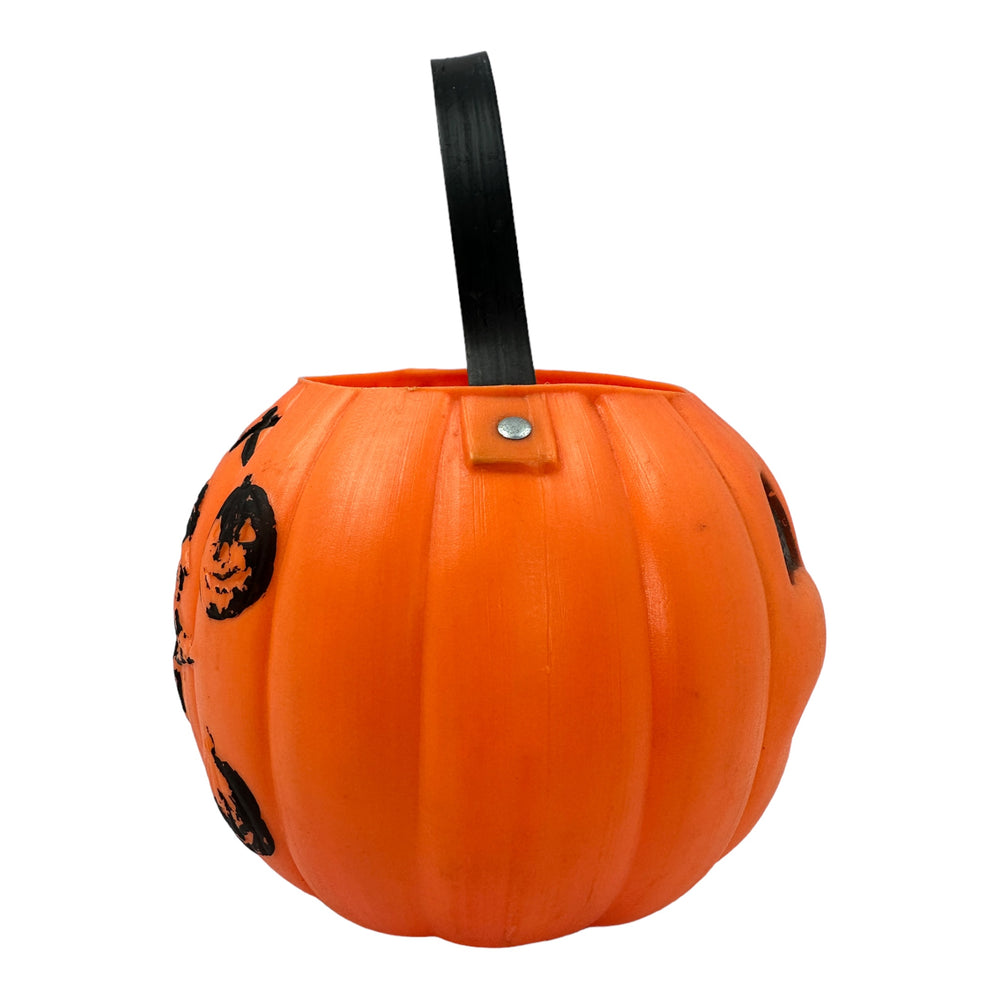 Vintage Halloween AJ Renzi Witch Pumpkin Bucket Double Sided at Eerie Emporium.