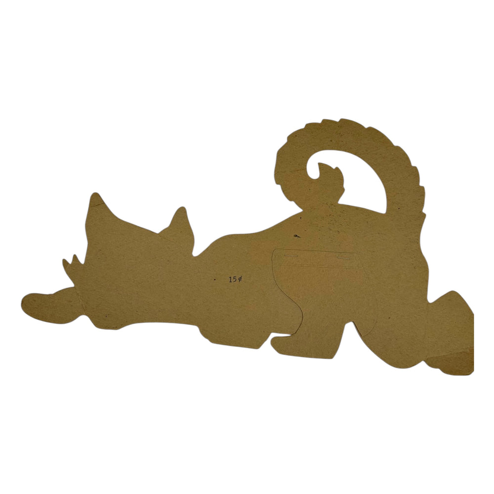 Vintage Halloween Beistle Large Black Prowling Cat Stand Up Diecut ~ 1940s