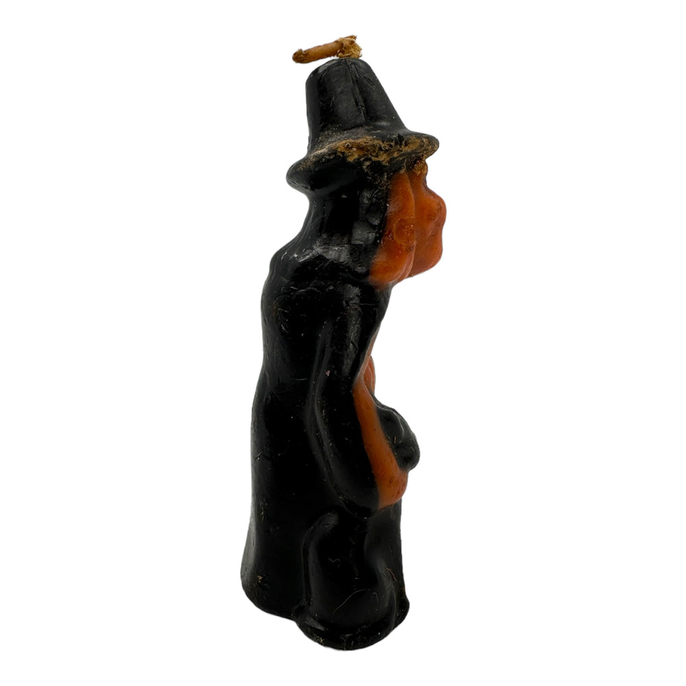 Vintage Halloween Gurley Witch with Black Cat Candle at Eerie Emporium.