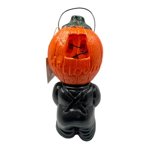 Vintage Halloween Pumpkin Head Blow Mold Trick or Treat Bucket at Eerie Emporium.