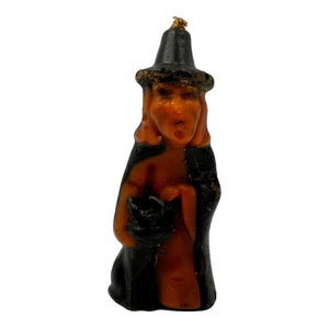 Vintage Halloween Gurley Witch with Black Cat Candle at Eerie Emporium.