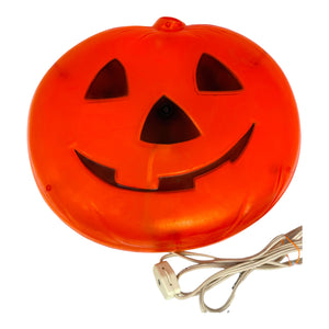 Vintage Halloween Hard Plastic Lighted Pumpkin Wall Decoration at Eerie Emporium.