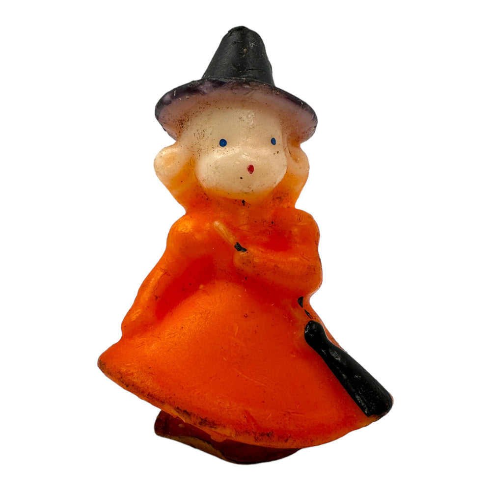 Vintage Halloween Gurley Witch Candle with Label 1950s at Eerie Emporium.