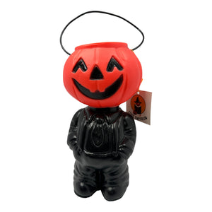 Vintage Halloween Pumpkin Head Blow Mold Trick or Treat Bucket at Eerie Emporium.