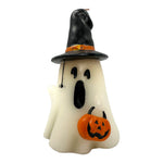 Halloween Ghost with Pilgrim Hat Candle at Eerie Emporium.