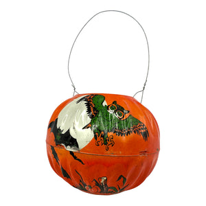 
            
                Load image into Gallery viewer, Vintage Halloween Tin Litho Jack O Lantern Pumpkin Candy Container U.S. Metal Toy 1950s at Eerie Emporium
            
        