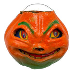 Vintage Halloween Large Paper Mache Pumpkin JOL with Original Insert from the 1940s/1950s at Eerie Emporium.
