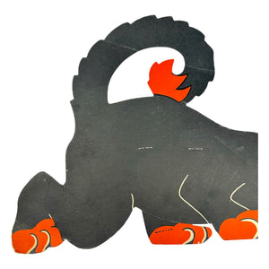 Vintage Halloween Beistle Large Black Prowling Cat Stand Up Diecut ~ 1940s