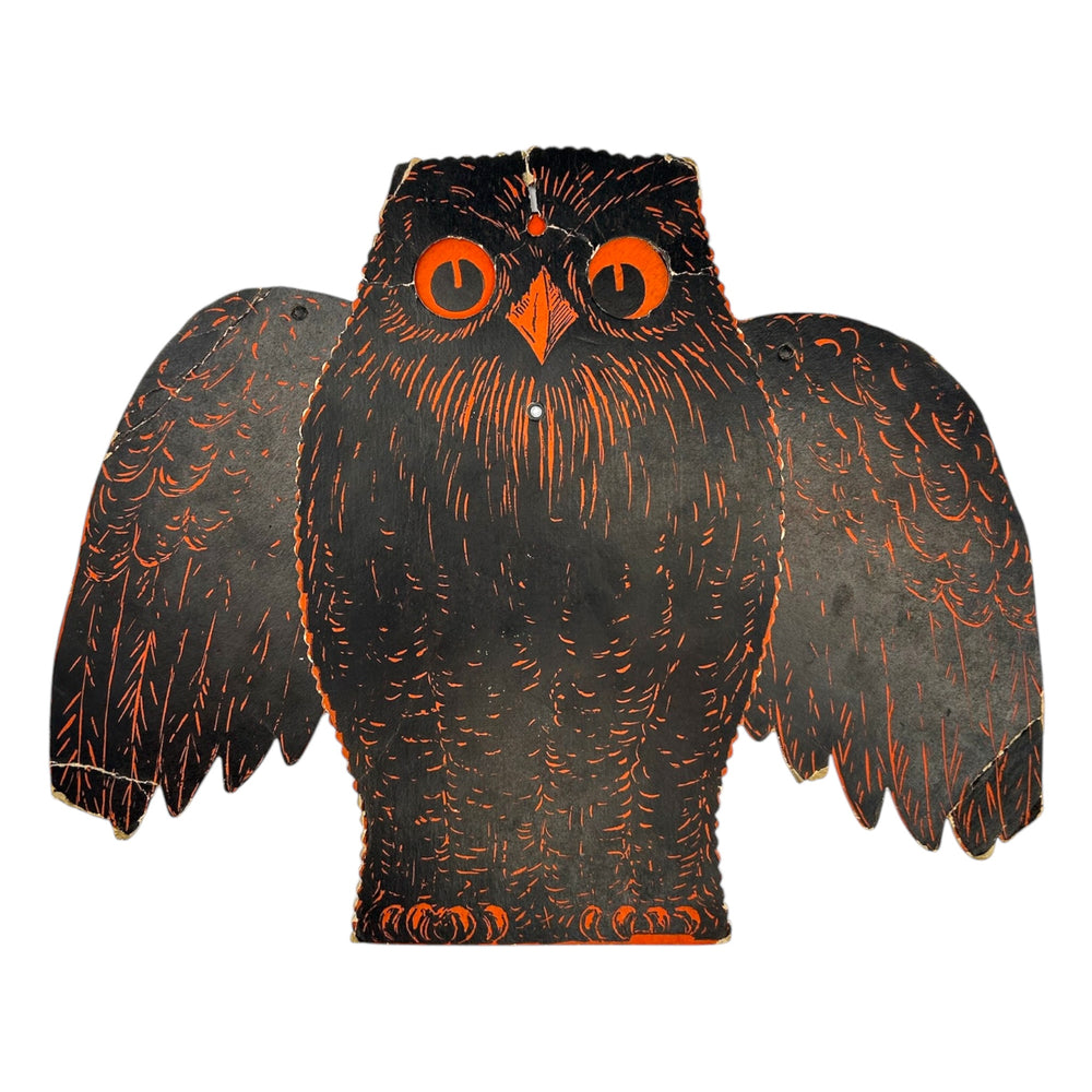 Antique Hallowe'en Rare Beistle Jointed Mechanical Owl Diecut ~ 1920s at Eerie Emporium. 3