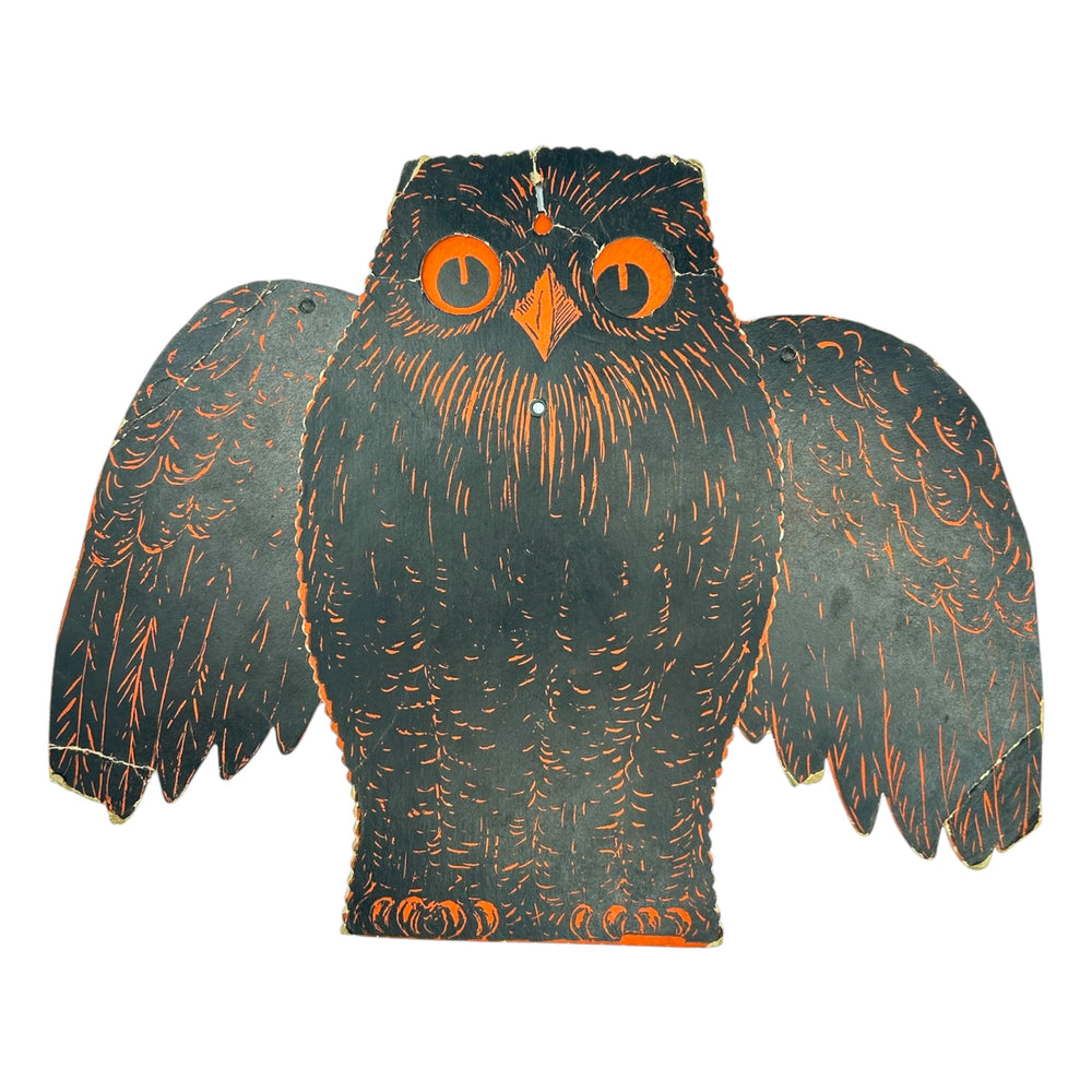 Antique Hallowe'en Rare Beistle Jointed Mechanical Owl Diecut ~ 1920s at Eerie Emporium. 4