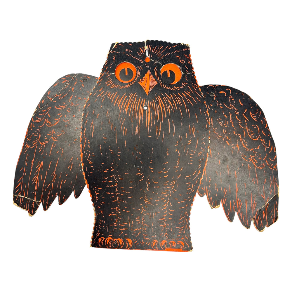 Antique Hallowe'en Rare Beistle Jointed Mechanical Owl Diecut ~ 1920s at Eerie Emporium. 5