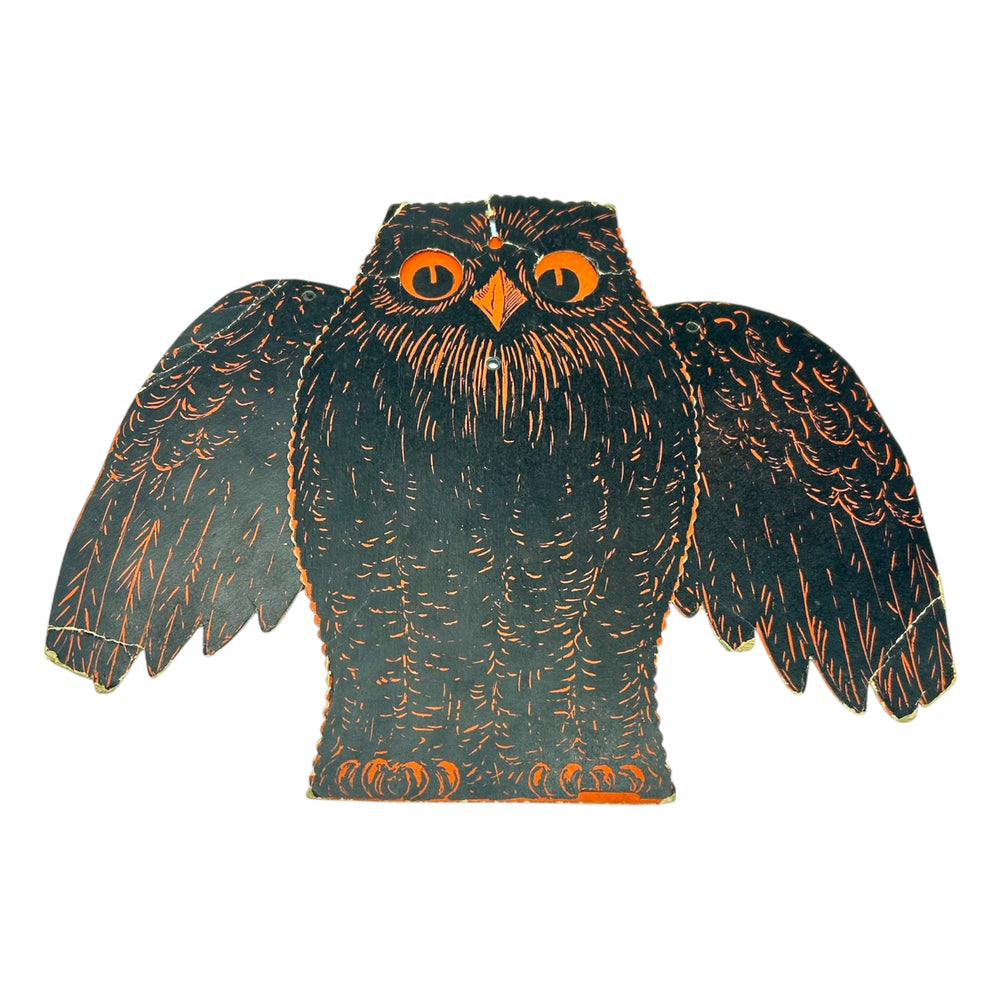 Antique Hallowe'en Rare Beistle Jointed Mechanical Owl Diecut ~ 1920s at Eerie Emporium. 6