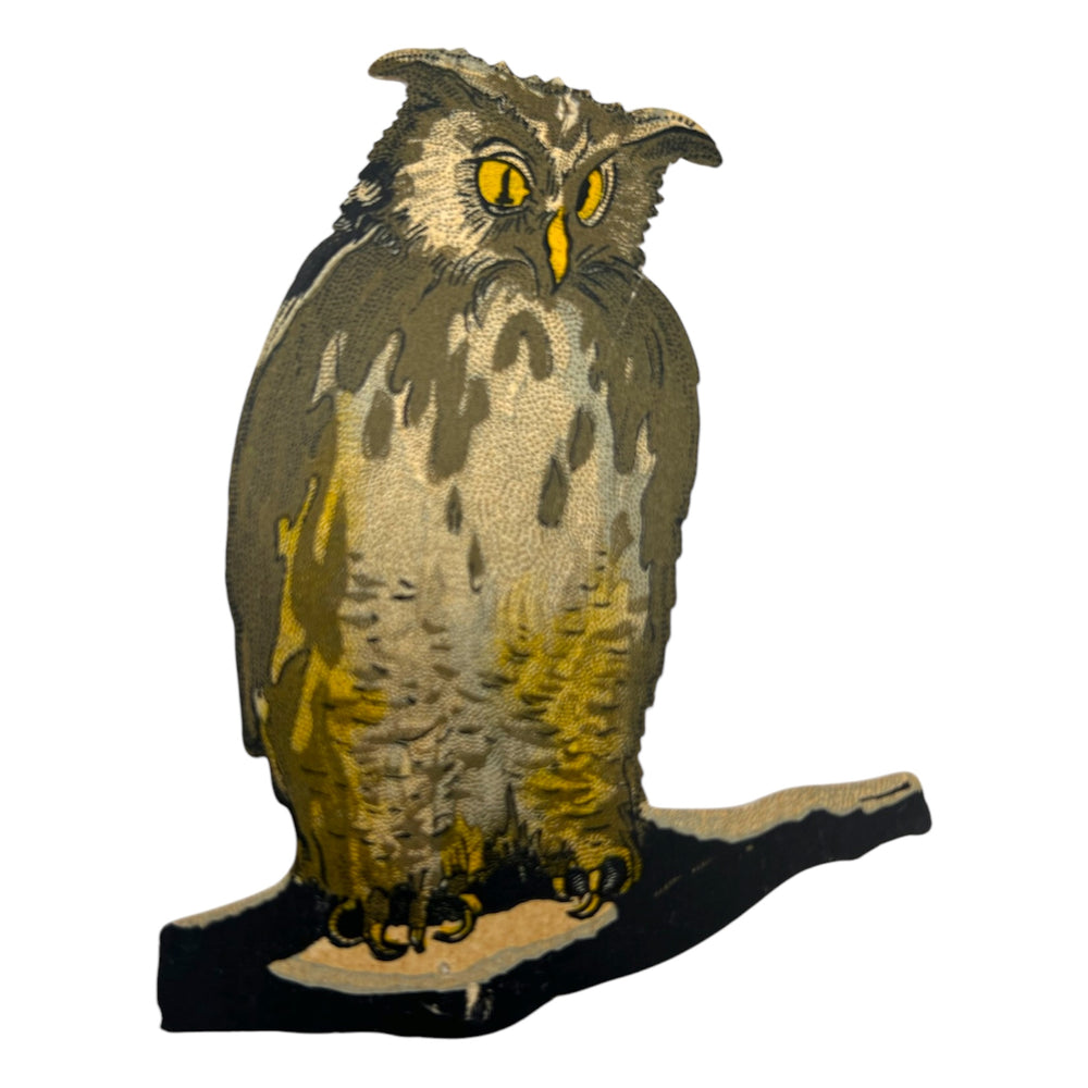 Antique Halloween 1922 Dennison Owl Cut-Out ~ USA at Eerie Emporium.
