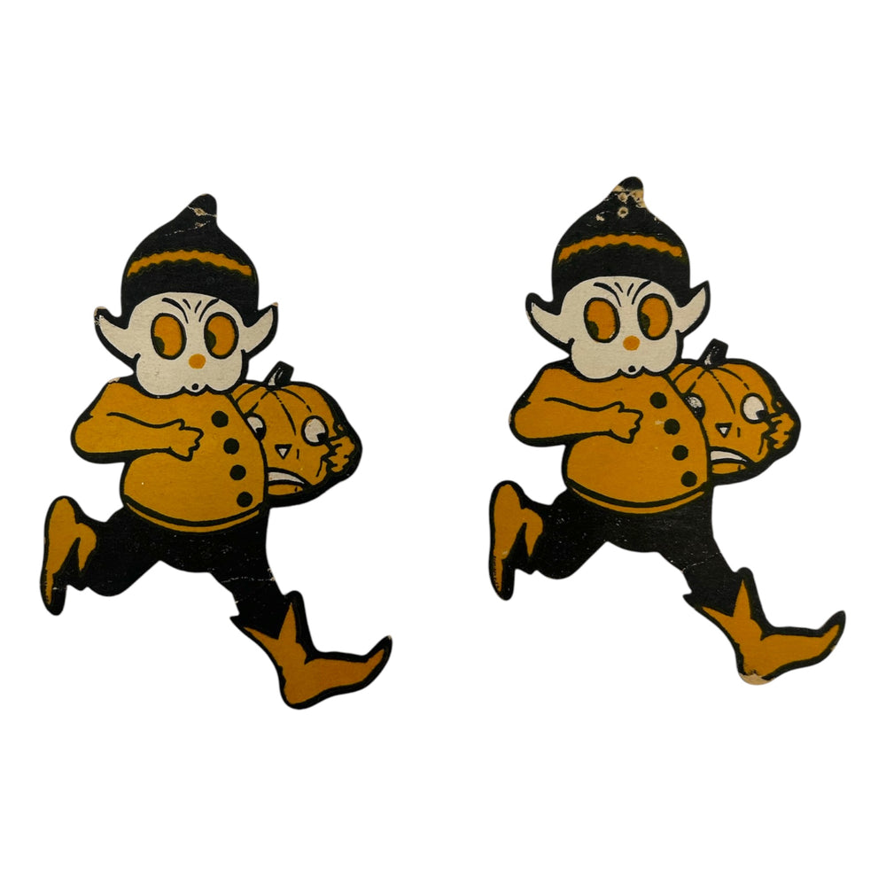 Antique Halloween 1925 Dennison Gobolink Cut-Outs Pair ~ USA at Eerie Emporium.