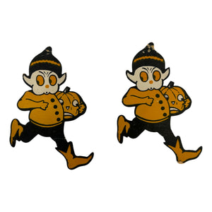 Antique Halloween 1925 Dennison Gobolink Cut-Outs Pair ~ USA at Eerie Emporium.