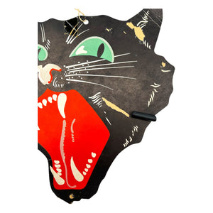 Antique Halloween Dennison Snarling Cat Face Die Cut 1920s ~ USA at Eerie Emporium. 5