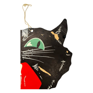 Antique Halloween Dennison Snarling Cat Face Die Cut 1920s ~ USA at Eerie Emporium. 7