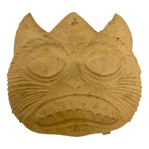 Antique Halloween German Heavily Embossed Black Cat Face Wearing Hat Die Cut ~ 1920s at Eerie Emporium. 4