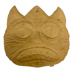 Antique Halloween German Heavily Embossed Black Cat Face Wearing Hat Die Cut ~ 1920s at Eerie Emporium. 5