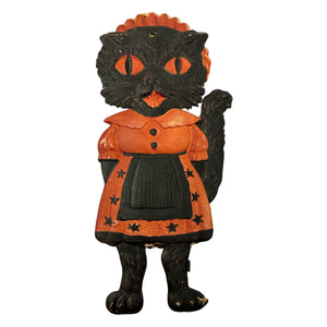 Antique Halloween Rare Maid Cat Embossed Die Cut 1920s ~ Germany at Eerie Emporium. 3