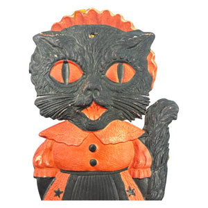 Antique Halloween Rare Maid Cat Embossed Die Cut 1920s ~ Germany at Eerie Emporium. 5