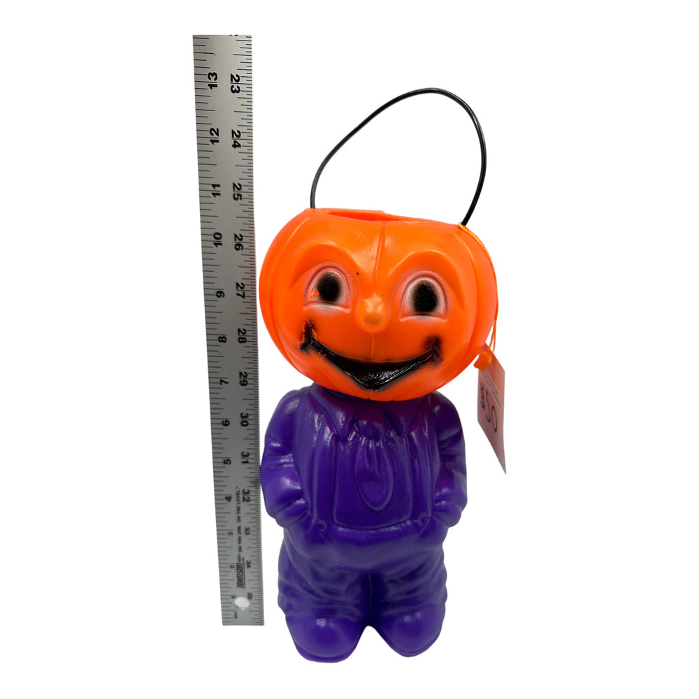 Vintage Halloween Pumpkin Head Blow Mold Trick or Treat Bucket at Eerie Emporium.