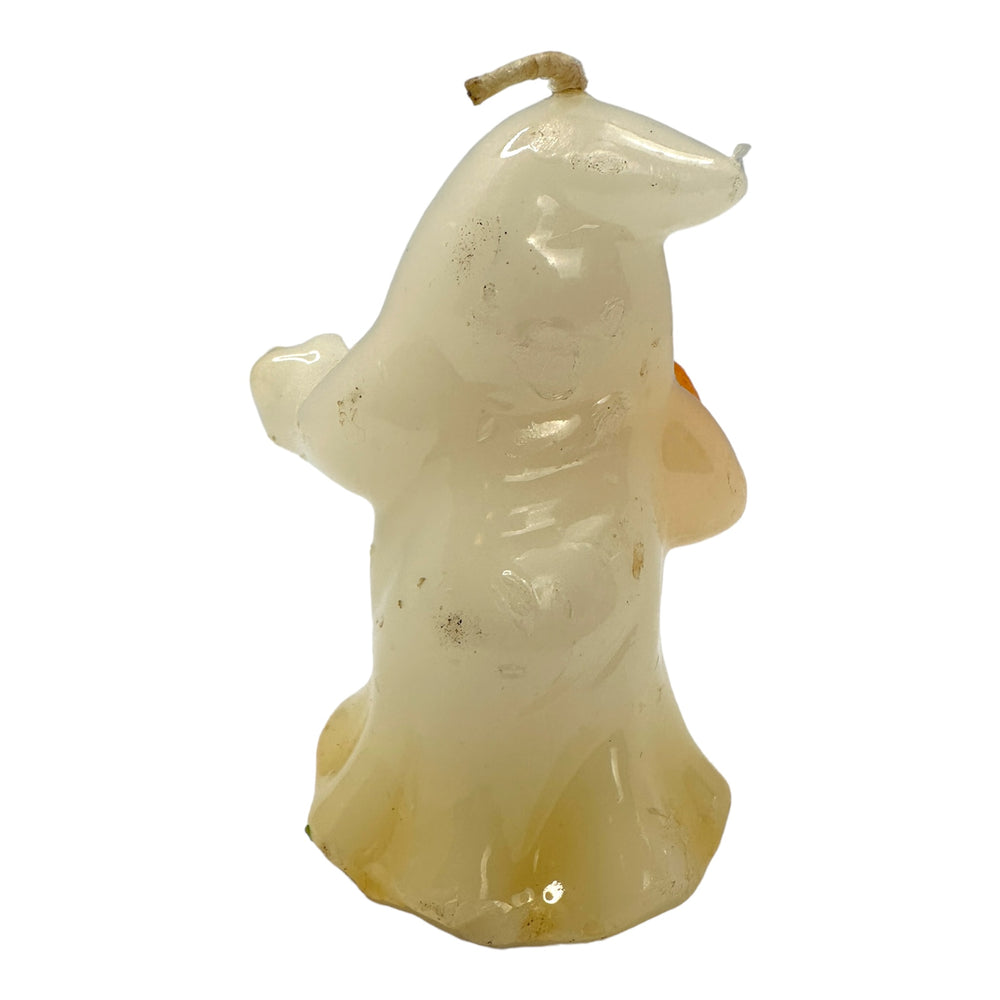 Vintage Halloween Small Ghost with Pumpkin Candle at Eerie Emporium.