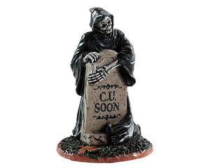 Lemax Spooky Town Grim Reaper Tombstone #84345 at Eerie Emporium.